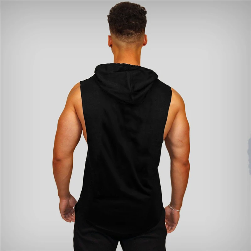 Muscle guys Brand Gyms Stringer Hoodie Mens Clothing Sleeveless Sweatshirts Bodybuilding Hoodies Fitness Tank Tops Tanktops