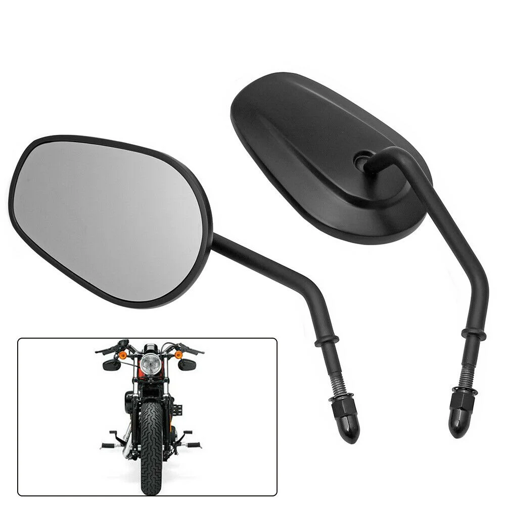 Motorcycle Black Long Stem Rearview Side Mirrors For Harley Touring Road King Dyna Softail FLHTC Classic Sportster XL 1200 883