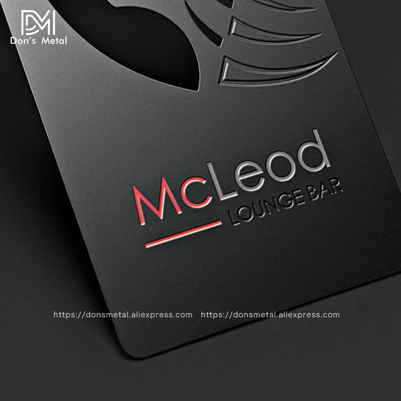 Metal business card custom hollow stainless steel business card design and manufacture black card custom