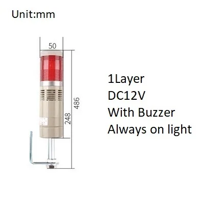Industriële Multilayer Veiligheid Stapel Alarm Lamp Side Opknoping Led Signaal Toren Waarschuwingslampje DC12V/24V AC110V/220V Met Zoemer
