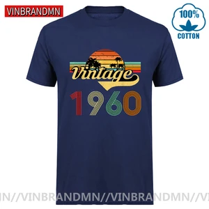 Vintage Made in 1960 T shirts men 1960 birth Year T-Shirt Retro Born in 1980 tee shirts Summer Trendy Apparel Thanksgiving Gifts