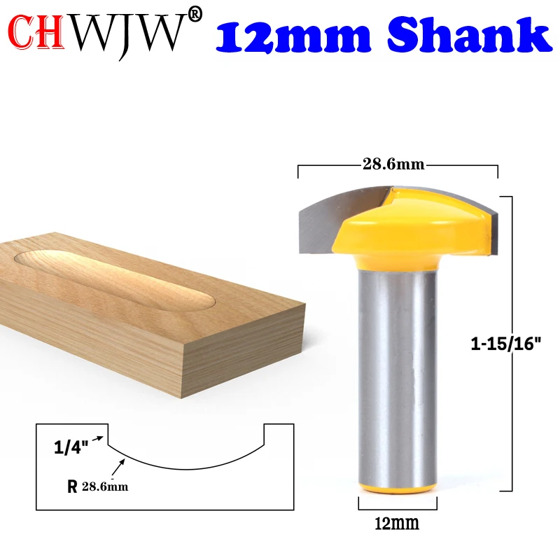 CHWJW-broca de enrutador de corona Horizontal, 12mm, CNC, tazón grande, cuchillo, cortador de carpintería, 1 unidad