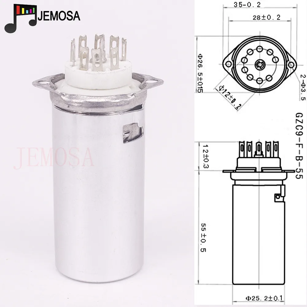 1 قطعة 9Pin المقبس أنبوب السيراميك مع الألومنيوم درع GZC9-F-B-55 ل EL84 6922 12AX7 12AU7 ECC83 ECC82 EL84 6922 فراغ أنبوب Amplif