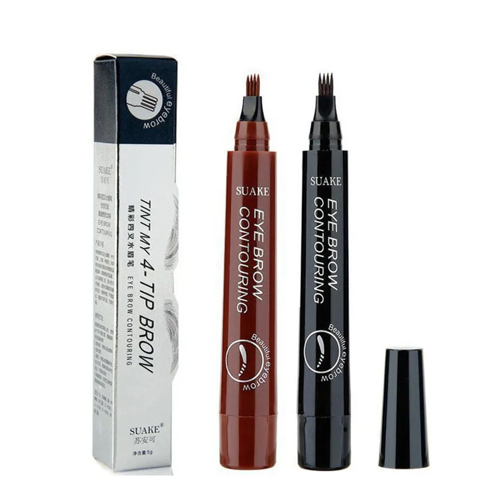 Liquid Eyebrow Pen Waterproof 5 Colors Eye Brow Makeup Tint Pencil Cosmetic Long Lasting Natural Brown Women Eyebrows Enhancers