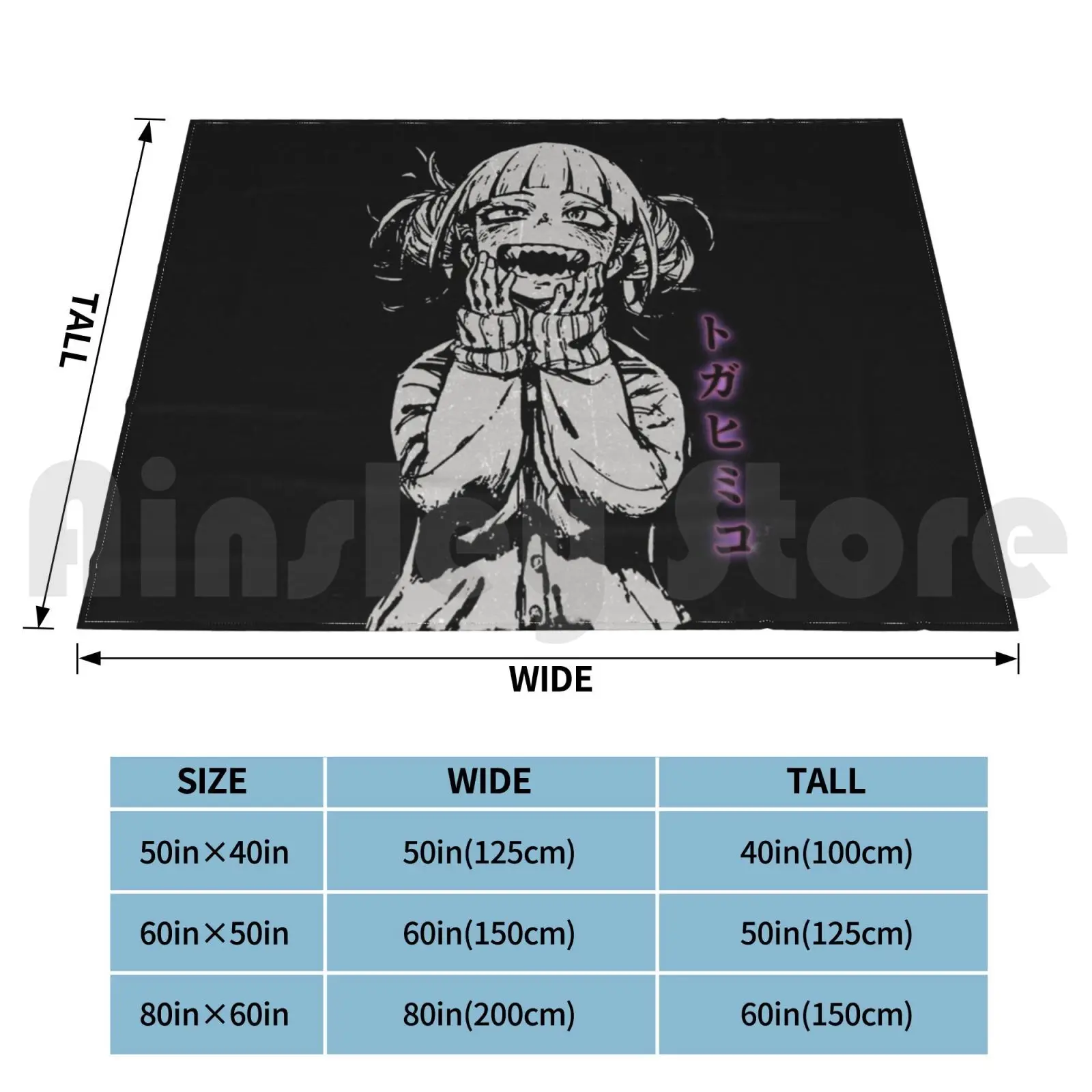 Toga Himiko Blanket Fashion Custom Boku No Hero Mha Bna Deku Bakugo Kacchan Uravity Midoriya Midoriya