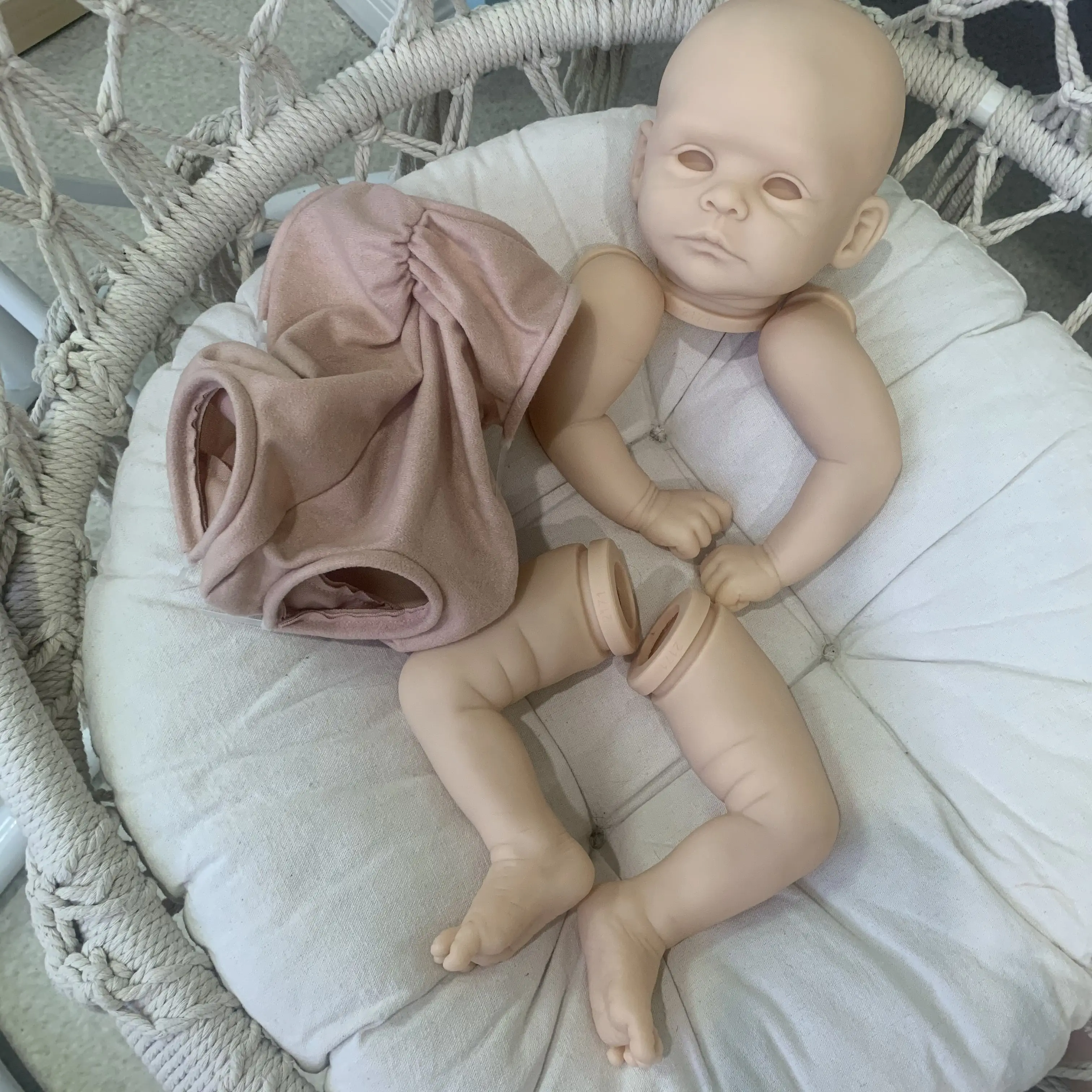NPK 19inch Reborn Doll Kit Joleen Lifelike Soft Touch DIY unpainted Doll Parts