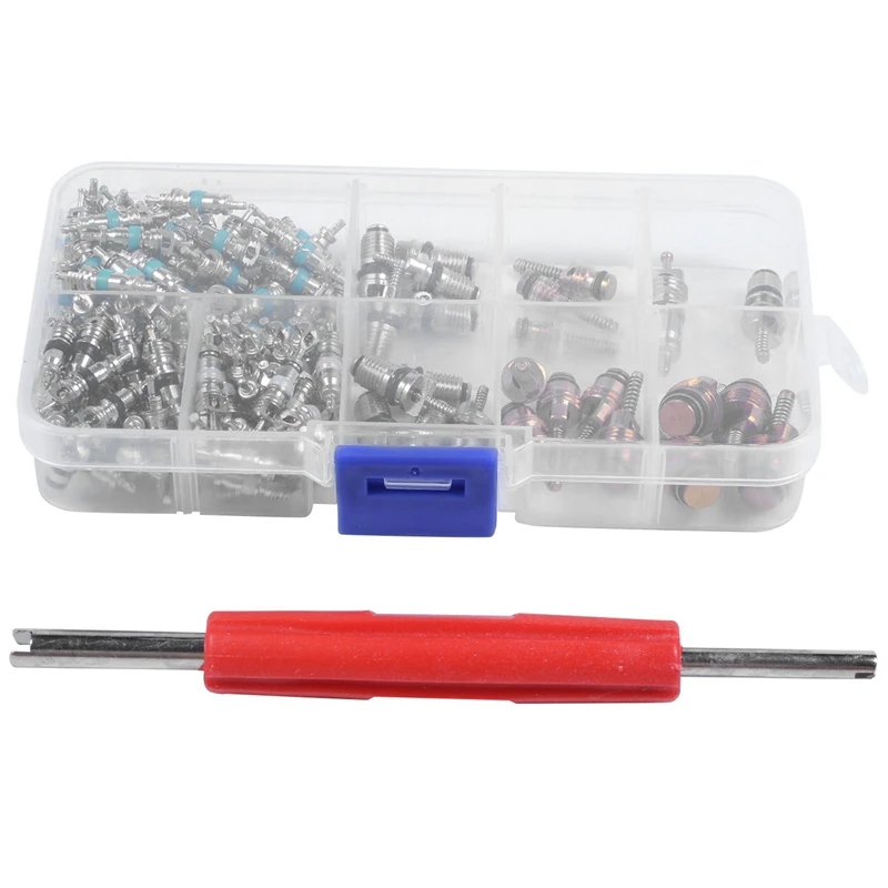 New135 Pcs Auto Air Conditioning A/C Valve Core R134 Remover Assortment Kit For Toyota Honda Lexus Nissan Hyundai Gm Ford Chrysl