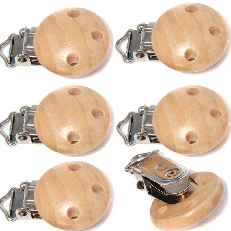 5/10pcs Baby Pacifier Clip Holder Wooden Soother Teether Feeding Care Nipple Holder Infant Dummy Chew Pacifier Chain Accessories
