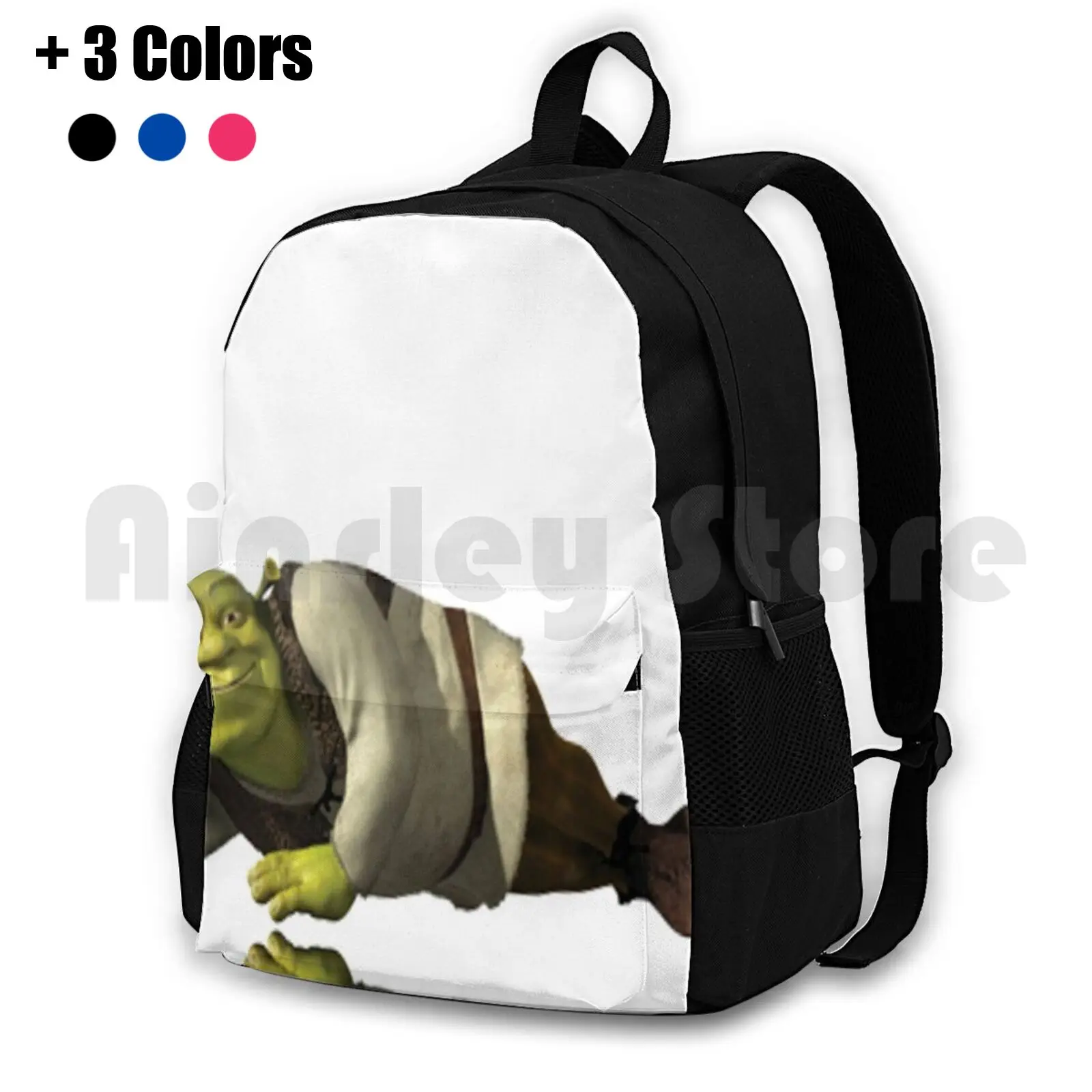 Shrek Outdoor Hiking Backpack Waterproof Camping Travel Shrek Meme Cool Funny Dank Edgy Badass Birthday Boys Girls Popular