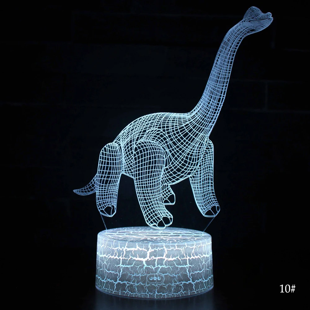 3D LED lampka nocna seria dinozaury 16 kolor 3D lampka nocna pilot lampy stołowe zabawki prezent dla Kid Home Decoration D23