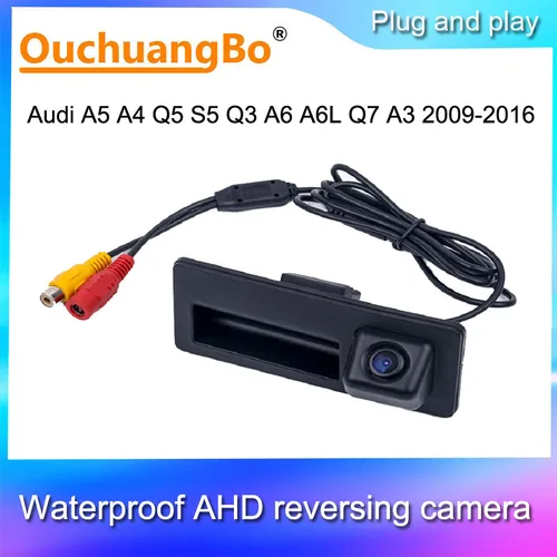 Ouchuangbo-cámara de marcha atrás para A5, A4, Q5, S5, Q3, A6, A6L, A3, A7, 2009-2016, aparcamiento retrovisor, radio Multimedia impermeable, 1080P, AHD