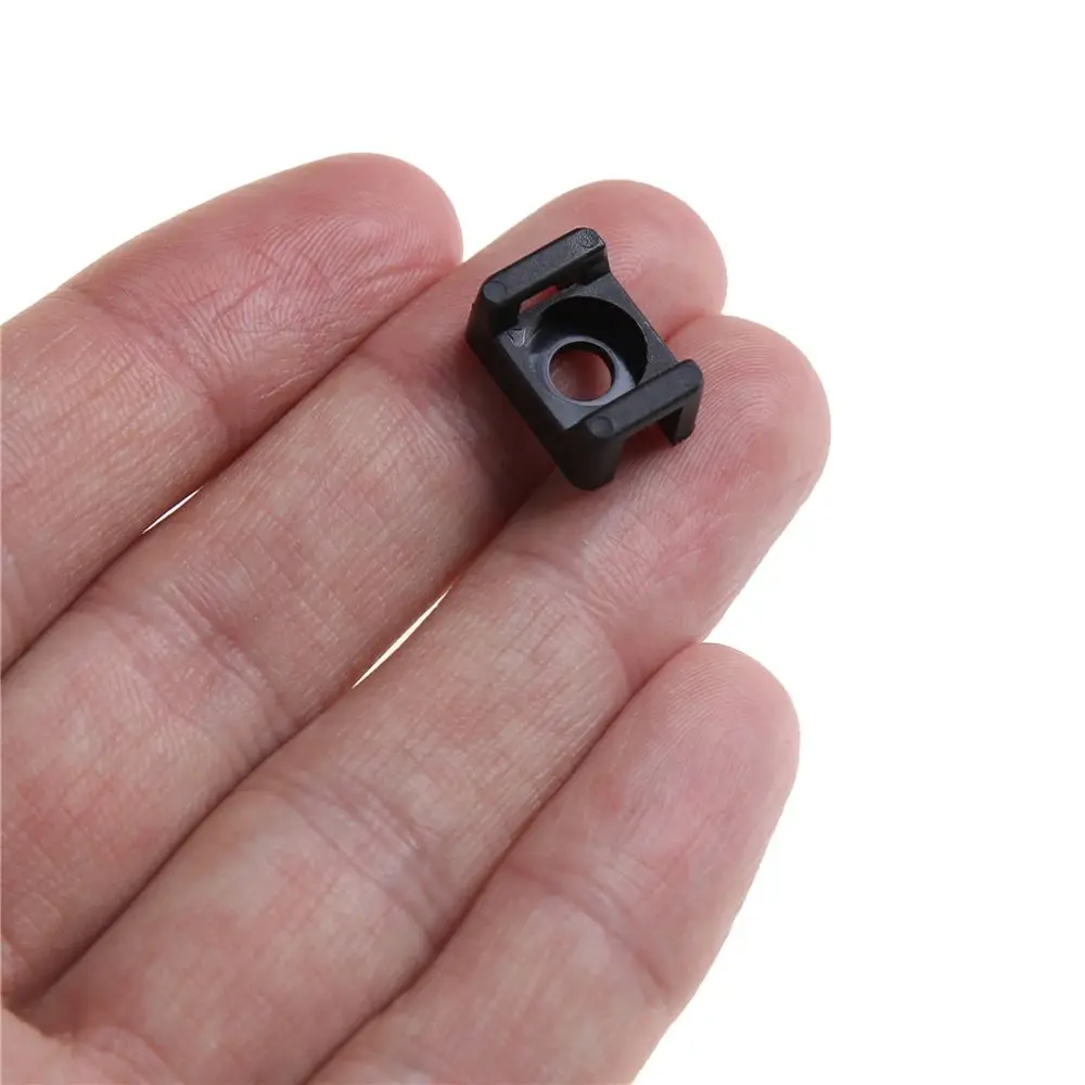 100Pcs Black 4.5mm Width Cable Tie Saddle Type Mount Base Wire Holder USB Charging Data Line Cable Winder Universal image 3