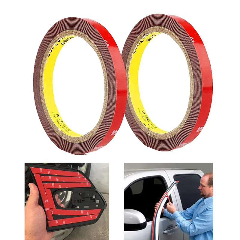 Cinta adhesiva de doble cara especial para coche, adhesivo de espuma acrílica resistente, bricolaje, fuerte, decoración automática, 2M