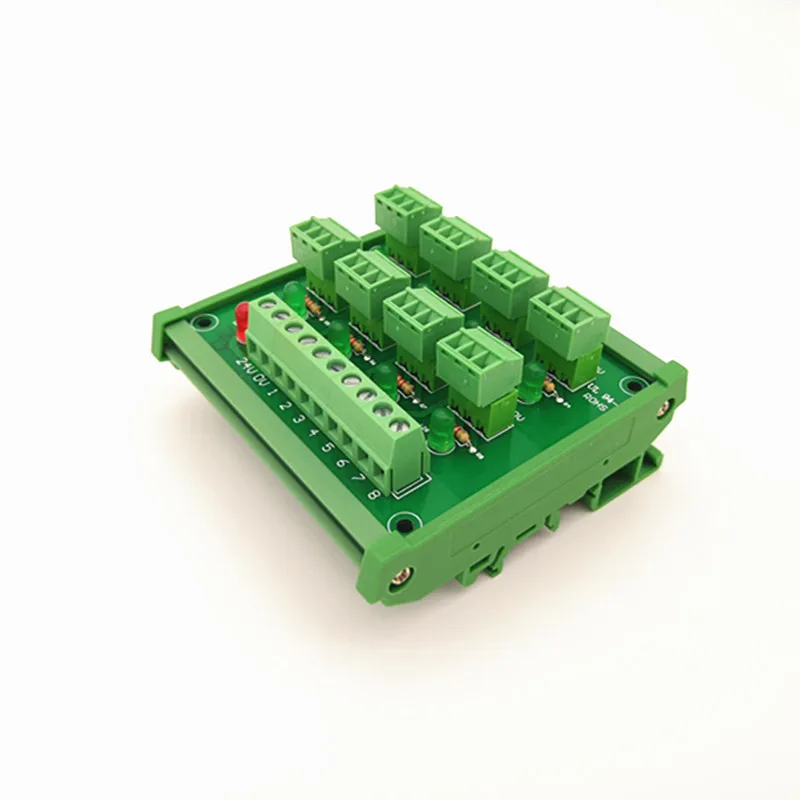 

DIN Rail Mount PLC 8 channel PNP input screw terminal block IO photoelectric proximity switch sensor terminal block.