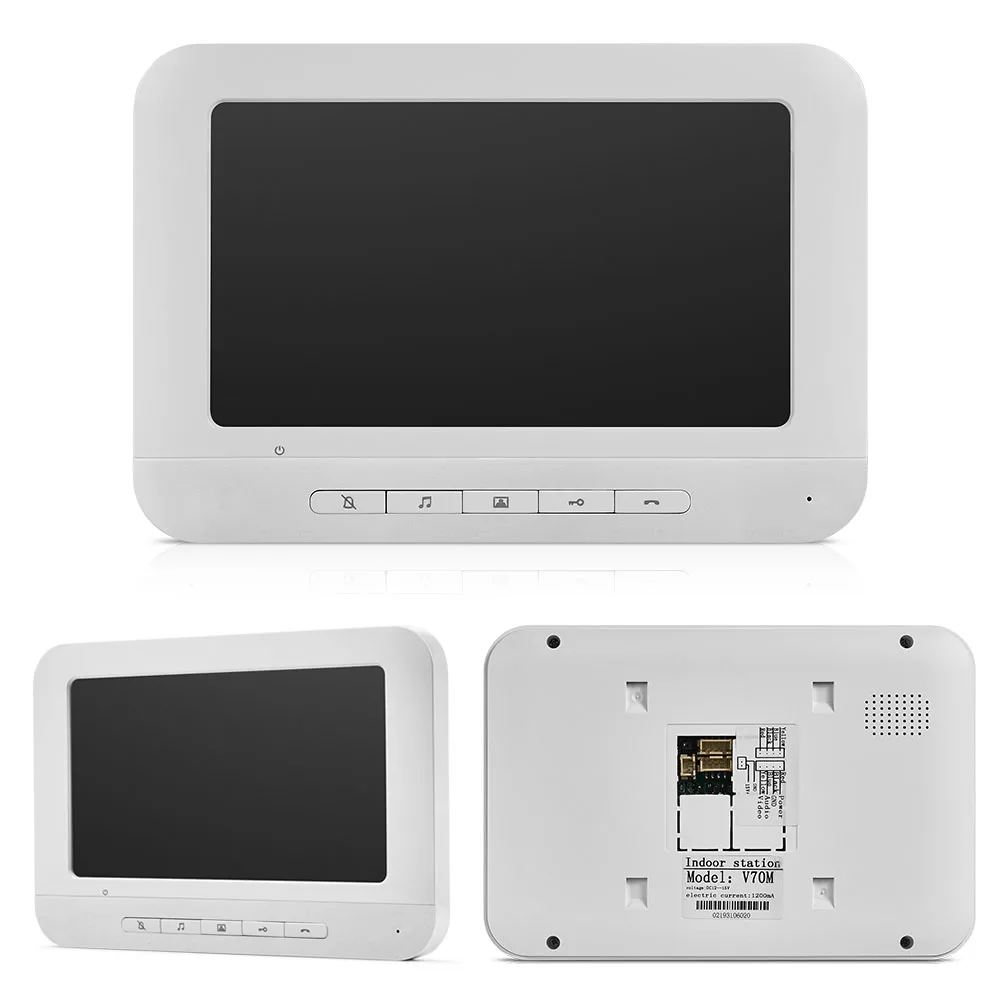 Wired Video Doorbell Intercom System 7 inch Color Monitor Panel with Night Vision Video Camera Door Phone Two-way Audio Home Use