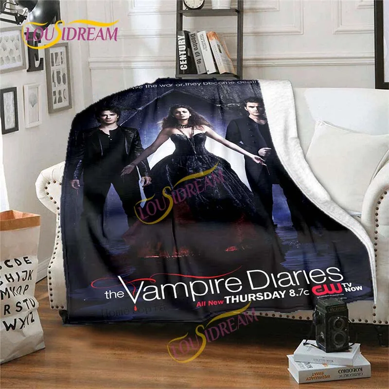 TV series The Vampire Diaries soft blanket dust cover best friend gift home pet yoga supplies hiking warm blanket