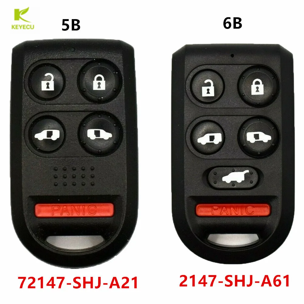 

KEYECU Replacement 5/6 Button Keyless Remote Key 313.8MHZ for Honda Odyssey 2005 2006 2007 2008 2009 2010 FCC ID: OUCG8D-399H-A