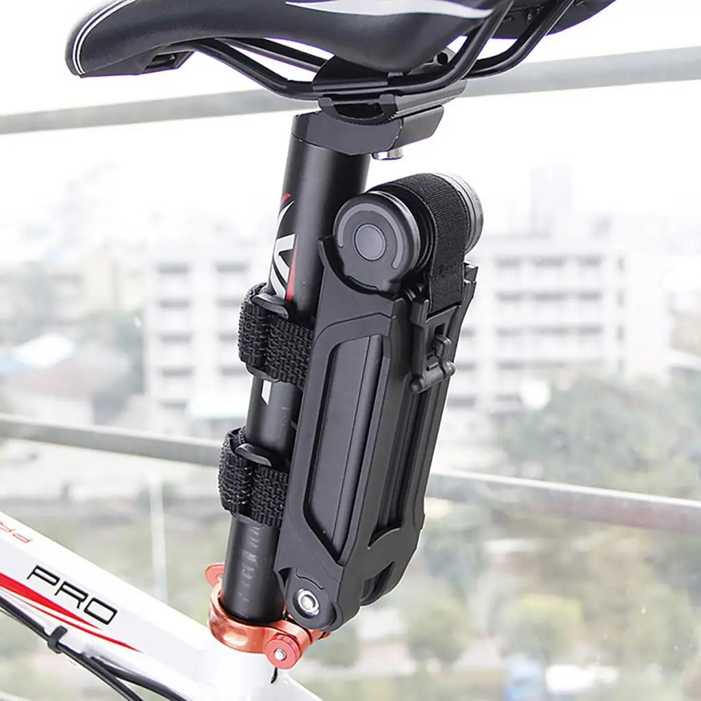 Folding Bike Lock Anti-Hydraulic Bicycle Chain Lock with Mounting Bracket - Portable & Lightweight