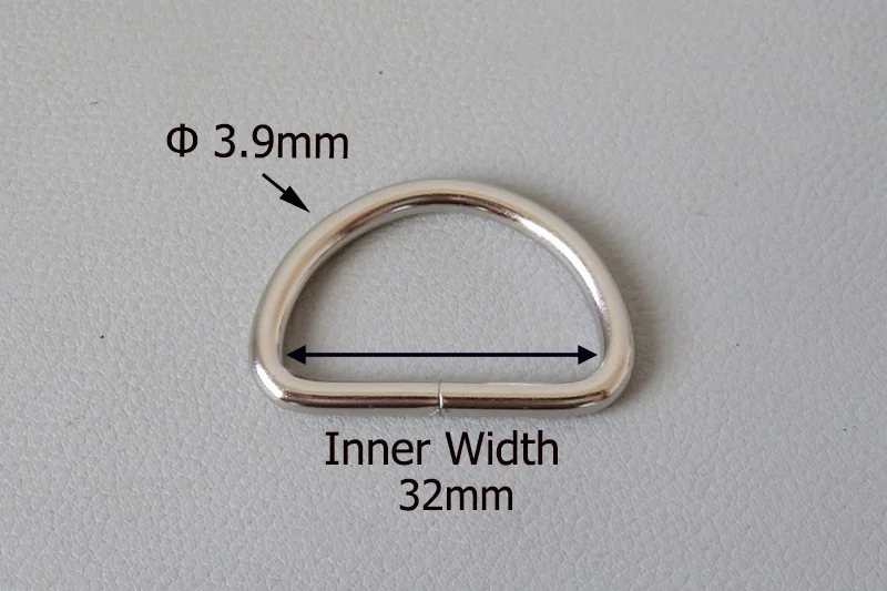 10mm 12mm 15mm 20mm 25mm 32mm Metal D Rings Buckle For Bag Backpack Straps Belt Pet Cat Dog Collar Clasp DIY Sewing Accessory