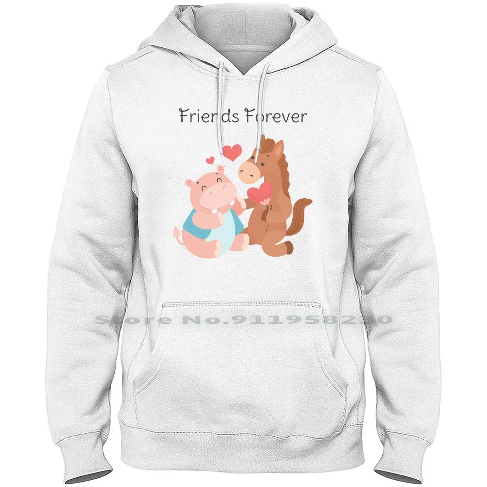 Friends Forever , Horse , Pig Hoodie Sweater Cotton Friends Forever Forever Animals House Horse Agent Ever Pig Eve End Pi