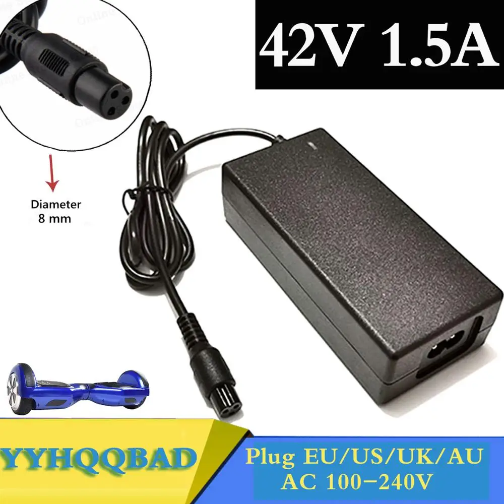 

Wholesale 42V 1.5A Universal Battery Charger Hoverboard for Self-Balancing Scooter 100-240VAC Power Supply free shipping