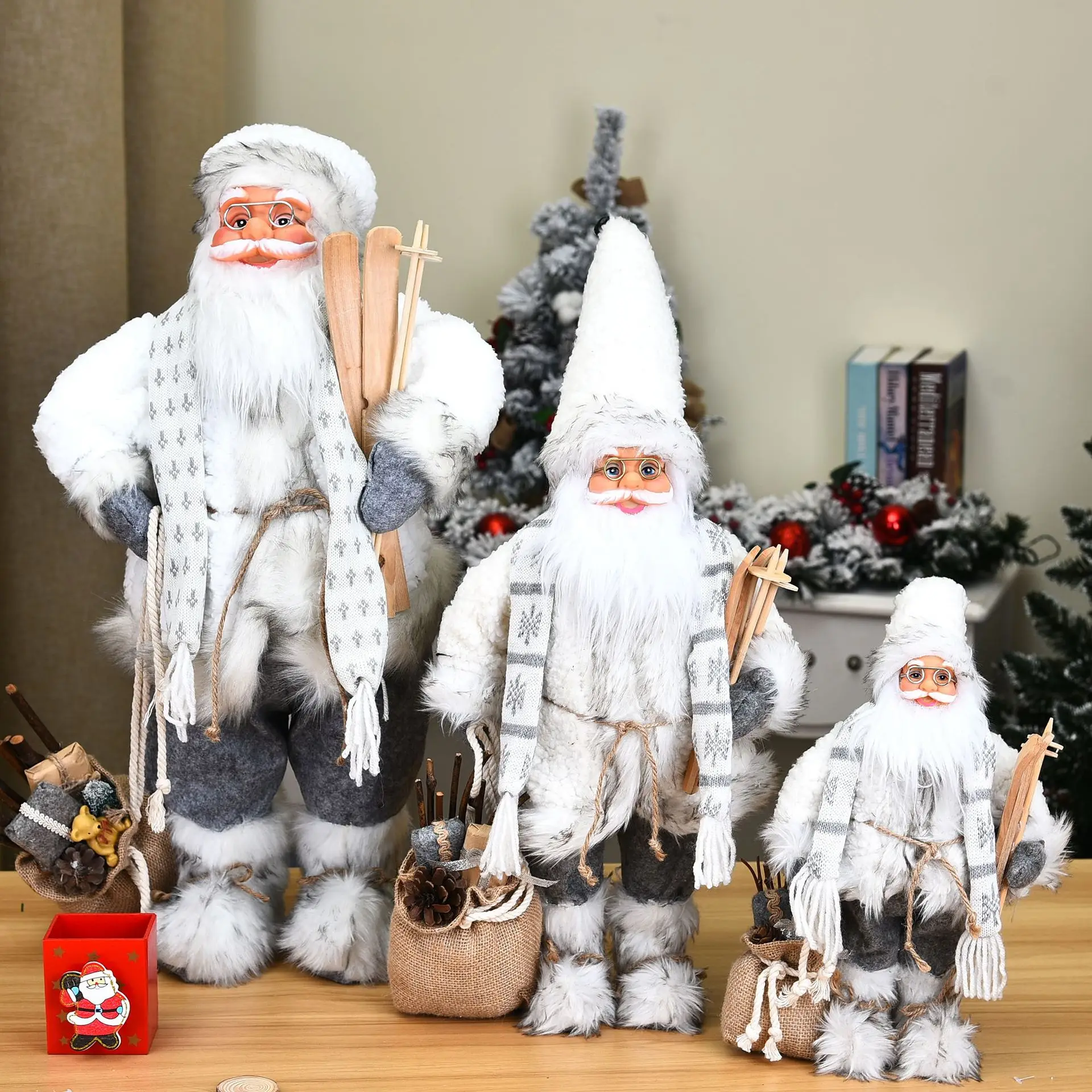 

60cm Christmas Old Man Doll Dol Standing Santa Claus Ornament New Year 2022 Winter Home Christmas Decorations for Home Navidad