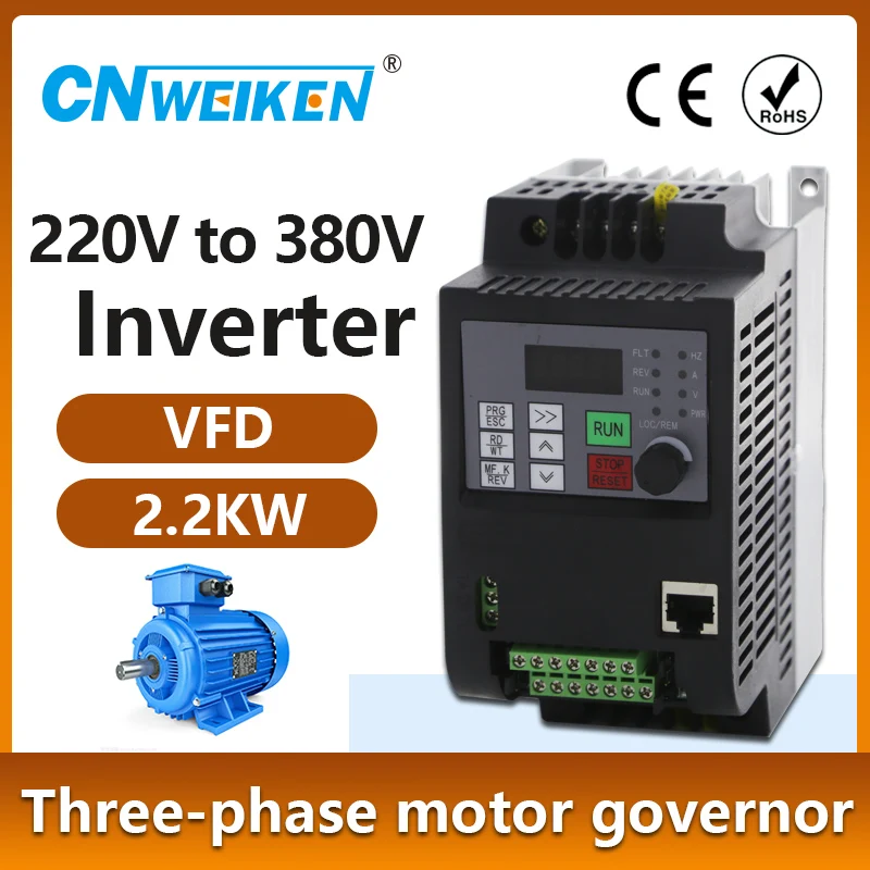 Imagem -06 - Conversor do Inversor para Controle de Velocidade do Motor Vfd ac 220v 7.5 kw 11kw 220v Entrada Monofásica 220v 380v Saída Trifásica