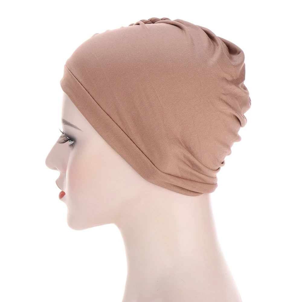 Gorro Hijab para mujeres musulmanas de la India, gorro de quimio para el cáncer, turbante trenzado, pañuelo para la cabeza, envoltura para la cabeza islámica, gorro para dama, cubierta para la pérdida de cabello, moda