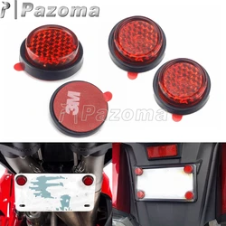 Universal Motorcycle License Plate Reflector 3M Warning Sticker 20mm Round Reflectors Motorbike Rear Number Plate Red Reflector