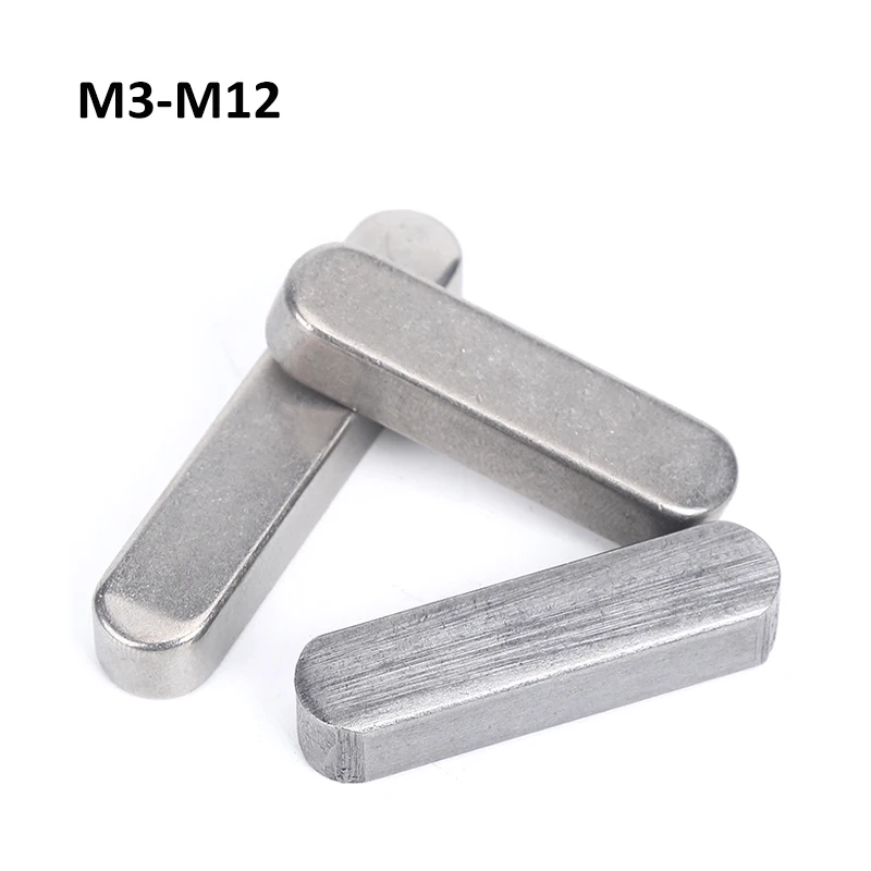 Parallel Key Square Rectangular Keys 304 Stainless Steel Dowel Drive Shaft A Type Flat Key M3 M4 M5 M6 M8 M10 M12 L=8mm-60mm