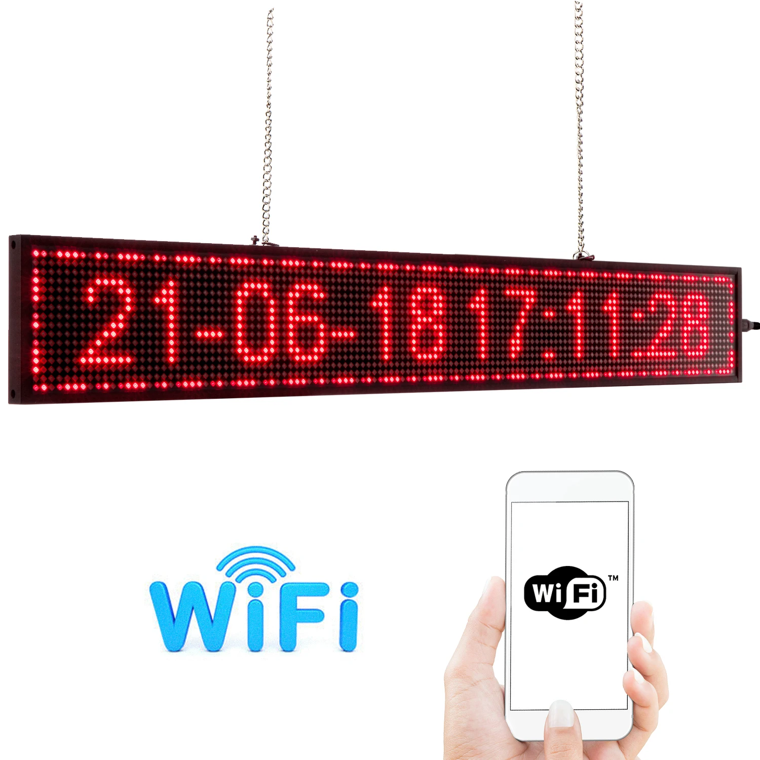 UNTCENT 66cm Smart Wireless Led Display Auto programmabile LED Sign Board Suport Multi-Language Red Text per negozio/Bar/Smark