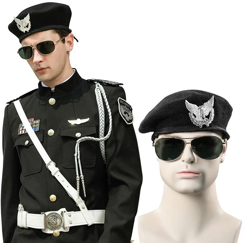 Security Guard Wool Beret Men Women Work Hat Etiquette Hat Air Pilot Performance Caps Autumn Winter Fashion Berets