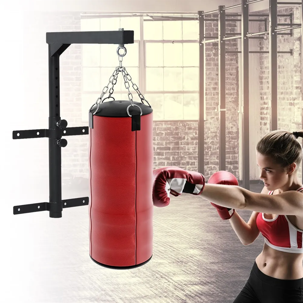 HOMCOM Soporte de Pared para Saco de Boxeo Regulable Colgador Boxeo Carga 100kg