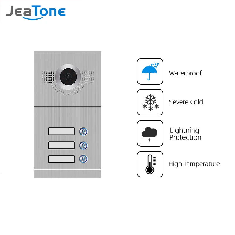 JeaTone 720P/AHD Vídeo Door Phone Bell IR Camer Alta Resolução 1/2/3/4 Botões Chamada Painel Câmera IP65 Impermeável para casa