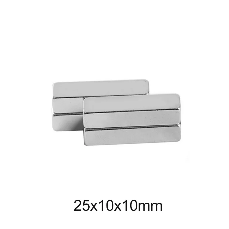 2/5/10/20/25pcs 25x10x10 Rare Earth Magnets 25mmX10mm Block Rectangular Magnetsic 25x10x10mm Permanent Neodymium Magnet 25*10*10