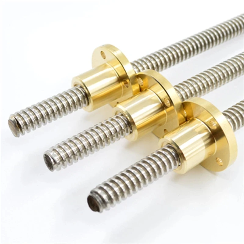 Stainless Steel Precision Trapezoidal Threaded Large Screw T14*3 Copper Nut T25T20T18T16T12 Can Be Customized