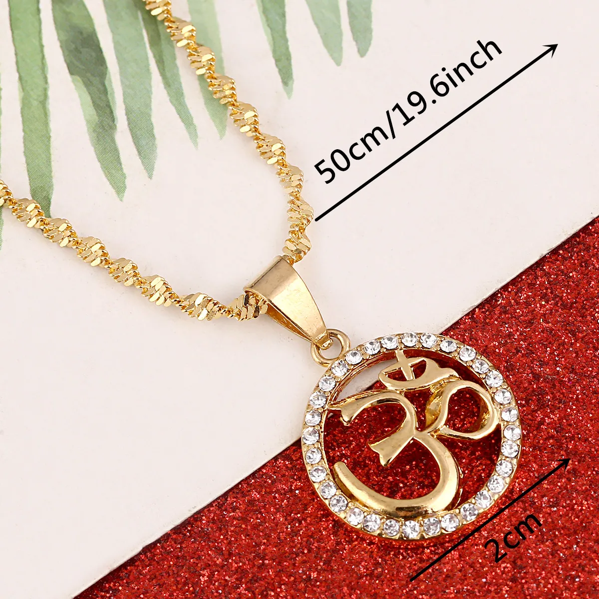 Gold Color OHM Hindu Buddhist AUM OM Pendant Necklace Hinduism India Outdoor Sport Yoga Jewelry