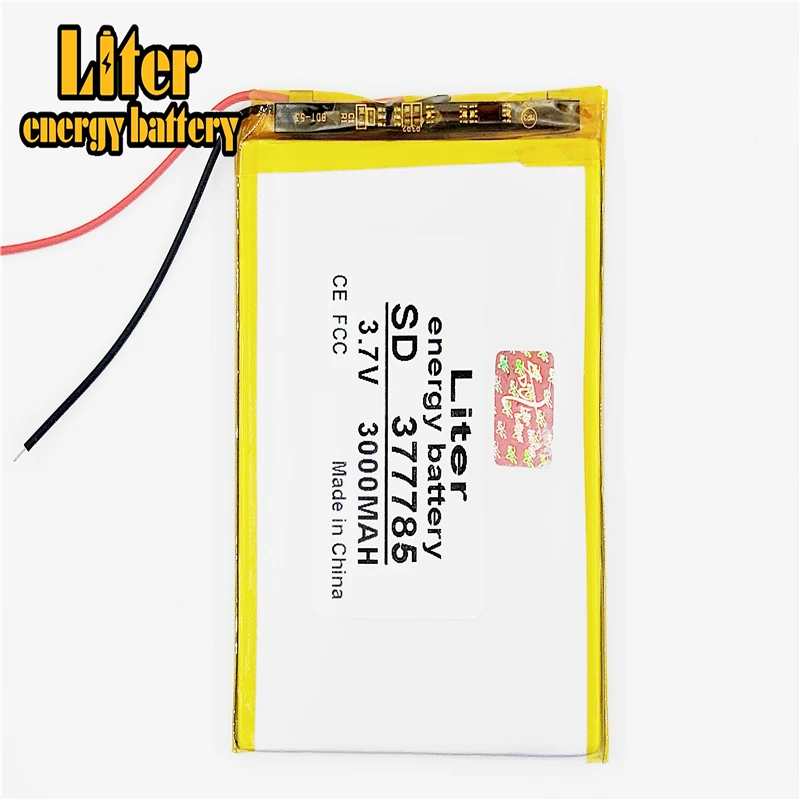 Литий-полимерный аккумулятор для планшета 3,7 в 3000 мАч 377785 с защитной платой для планшетного ПК