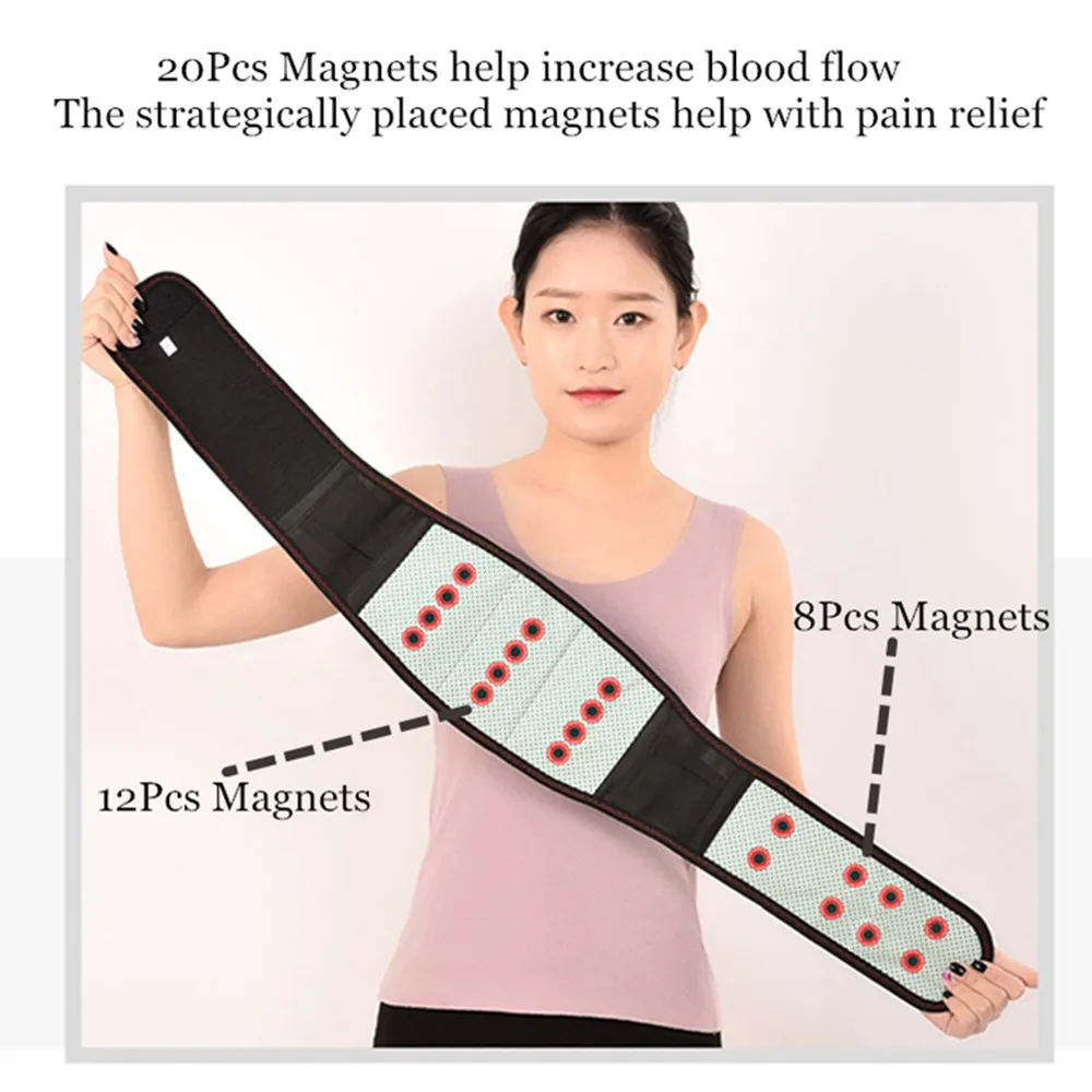 

Новый турмалиновый магнитный терапевтический пояс для поддержки талии с самонагревом, пояс для поясницы, Корректор осанки, облегчение боли, 4 металлические пластины