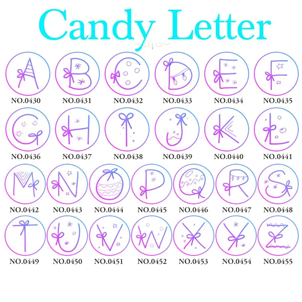 

Cute Candy Letter Wax Seal Copper head no Handle Curlicue Alphabet DIY Vintage Ancient Retro gift Ribbon bowknot High Quality