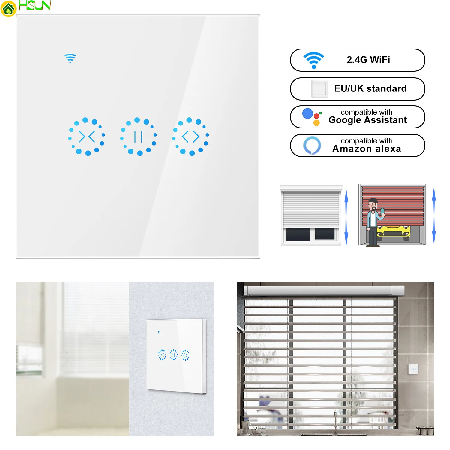 

Smart Home WiFi Electrical touch Blinds curtain switch Ewelink APP Voice Control by Alexa Echo for Mechanical Limit Blinds Motor