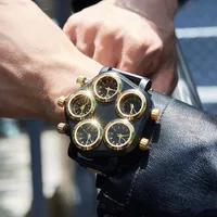 Five Movement Sport Big Dial Extra Large Dial Stylish Guy's Hip Hop Watch Cool Punk Men's Quartz Watch Male Clock Time Hour 2