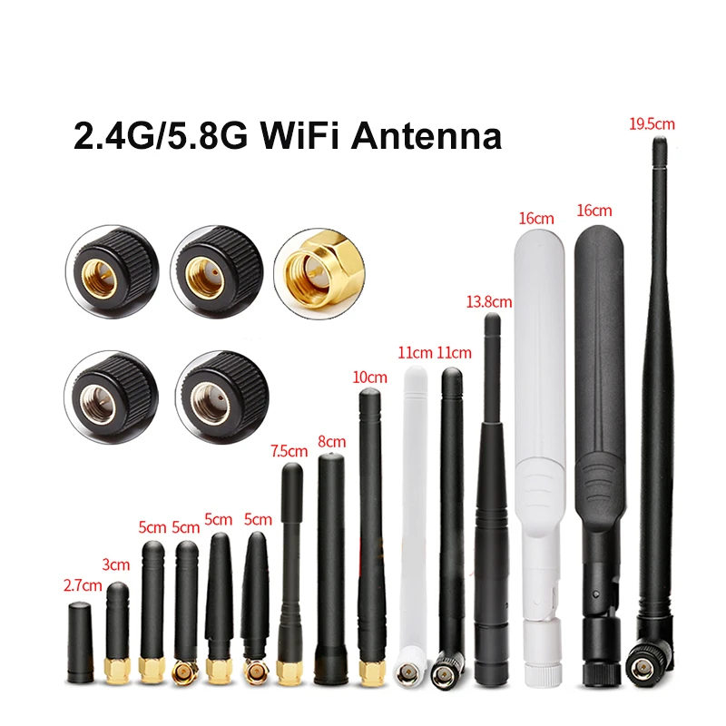 

2pcs 2.4G 5G 5.8G 2.4Ghz 5.8Ghz Antenna WiFi Bluetooth High gain External RP-SMA Zigbee 2400-2500Mhz Dual Band Wireless Router