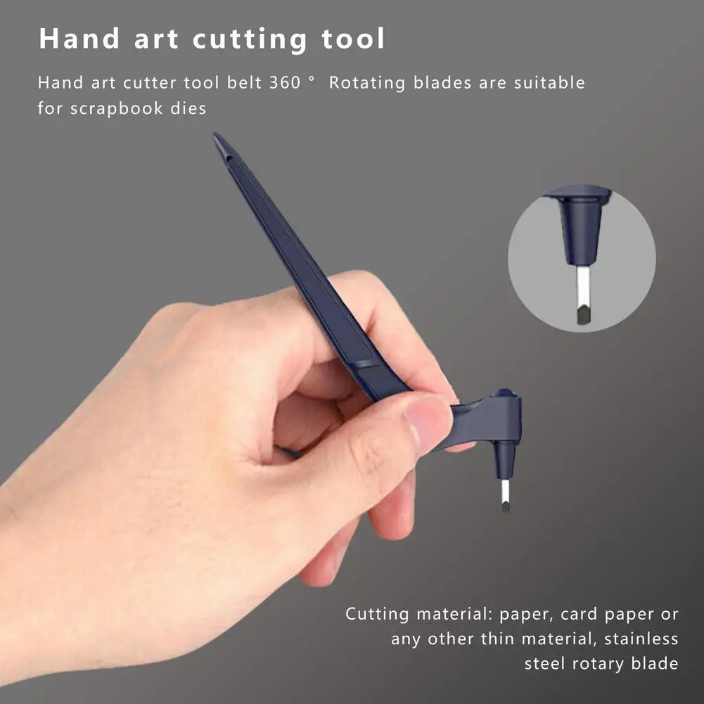 360 Degrees Steel Rotating Blade Cutter Handle Art Cutting Tool Craft Carving Pen Knife Art Utility Knife Paper Art Cutting