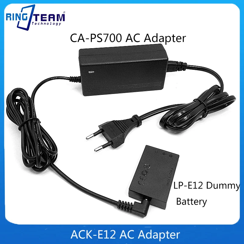 10X ACKE12 For Canon EOS-M EOS M M2 M10 M50 M100 Camera ACK-E12 AC Adapter (CA-PS700 / CAPS700 Plus DC Coupler DR-E12)