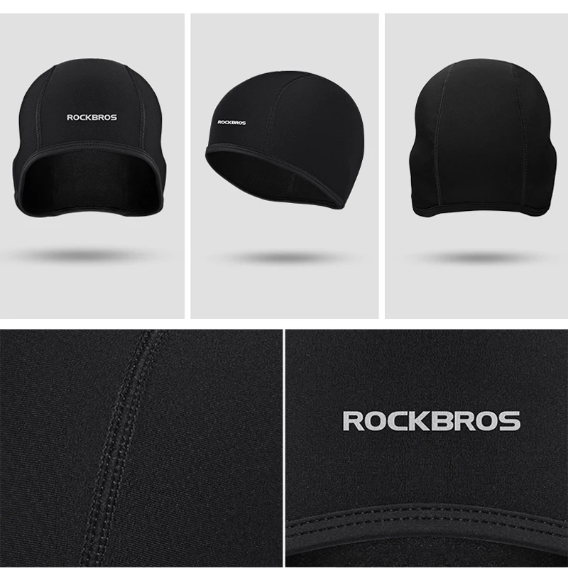 RockBros Winter Cycling Riding Fleece Thermal Cap Bicycle Outdoors Sport Caps Hat Men Hiking Skiing Helmet Inner Caps Windproof