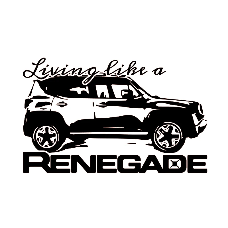 Living Like a Renegade Logo Graphic Vinyl Decal Sticker Vehicle Rear SUV motorhome autocaravana Car accessories