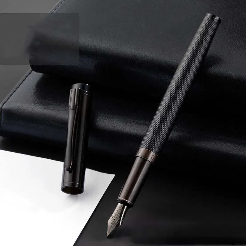 Hero Black Series Fountain Pen Waves Matte Black Nib School Student Office Stationery Ink Pens