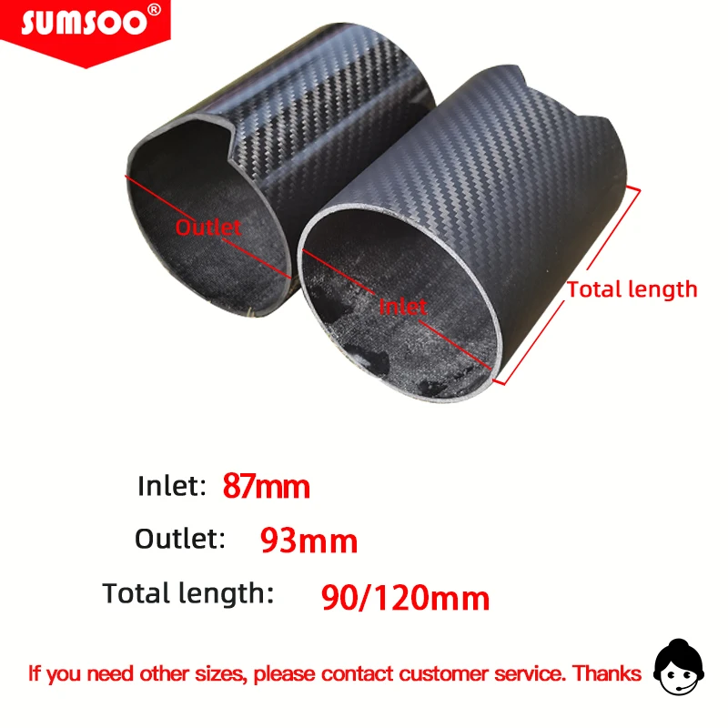 SUMSOO M Performance exhaust pipe muffler tip carbon fiber shell is suitable for BMW exhaust tip cover tail pipe tip cover