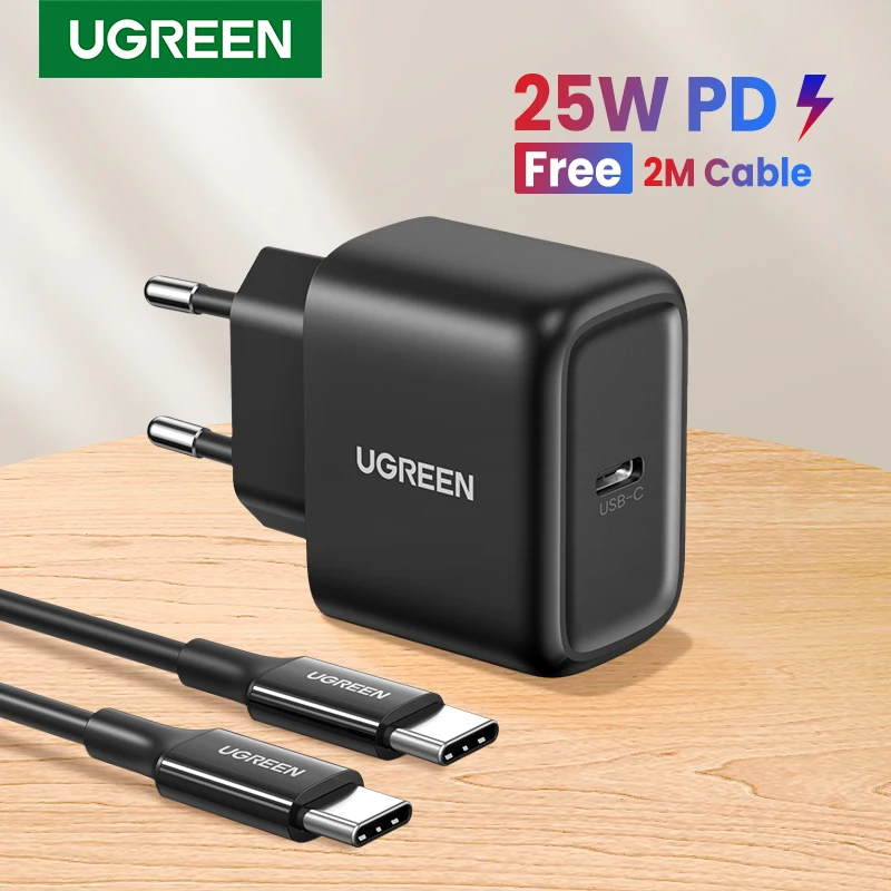 UGREEN USB C Charger 25W Support Type C PD Fast Charging Portable Phone Charger For Samsung S20 S21 Ultra Xiaomi 10 Pro Tablet